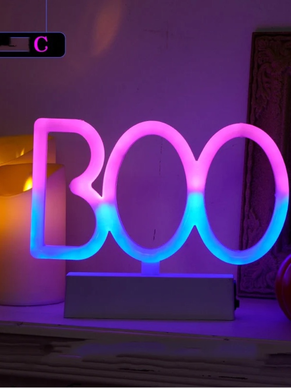 BOO LED Neon Sign - Multicolor Halloween Accent Light